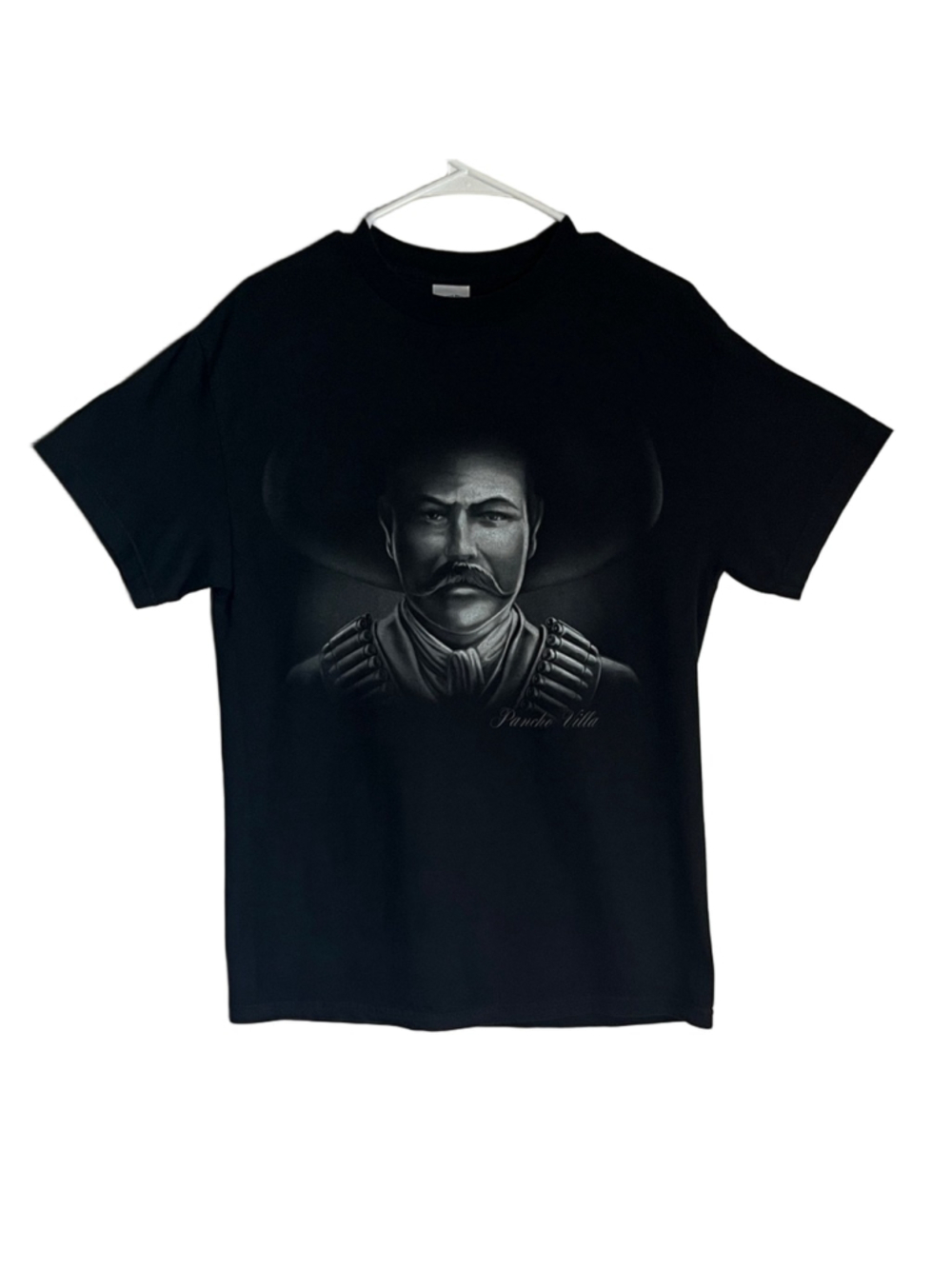 Men's Black Graphic Tee with Historical Design